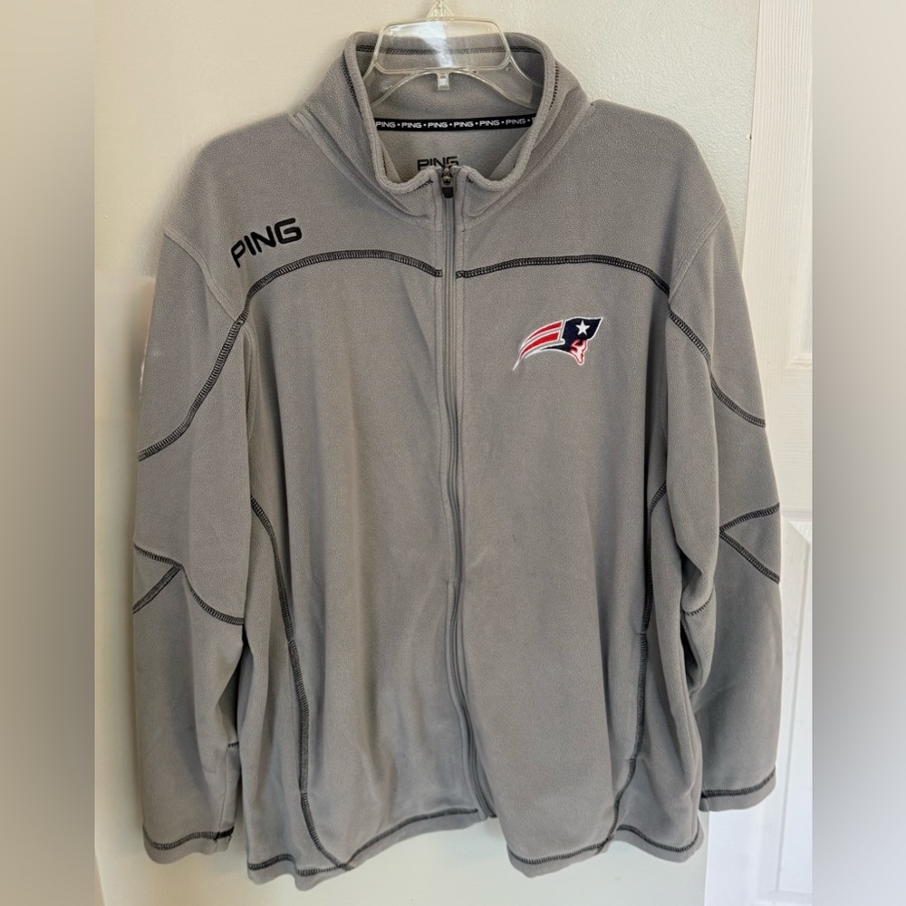 PING XL Patriots Full Zip Fleece Jacket Gray Men’s XL